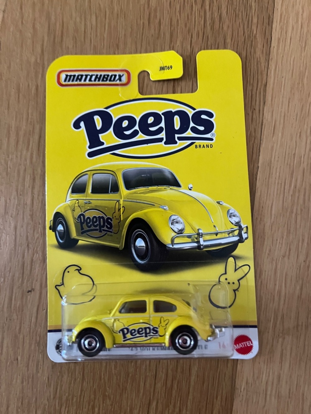 Matchbox x Peeps Yellow Volkswagen Beetle Toy Car